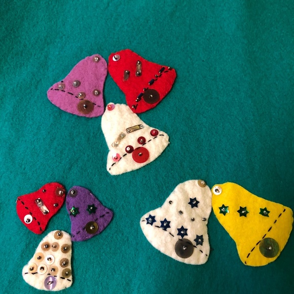 Vintage NEW YEAR CIRCLE SKIRT from the 50's, wool felt. Size XS. Rockabilly!!! - Picture 12 of 14